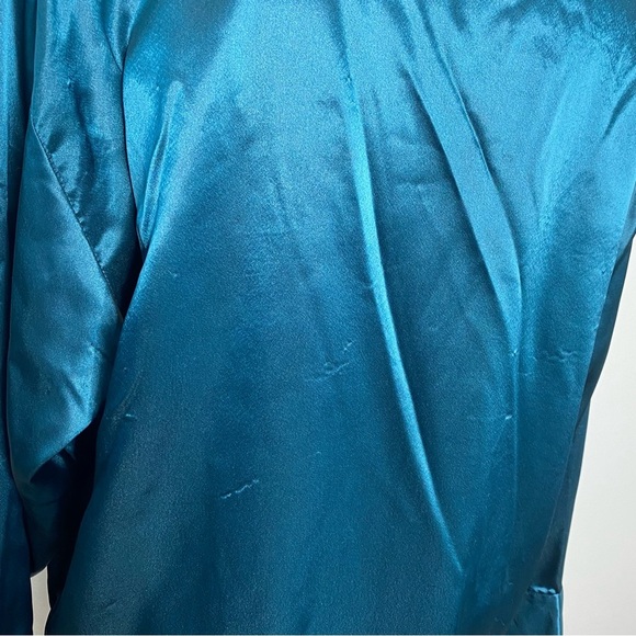 Victoria's Secet Gold Label Vintage Teal Double Breasted Long Sleeve Nightgown - Picture 6 of 11
